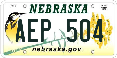 NE license plate AEP504