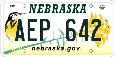 NE license plate AEP642