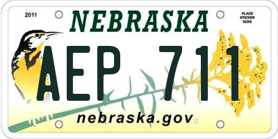 NE license plate AEP711