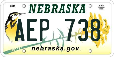 NE license plate AEP738