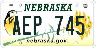 NE license plate AEP745