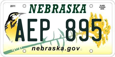 NE license plate AEP895