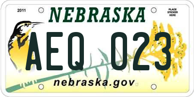 NE license plate AEQ023