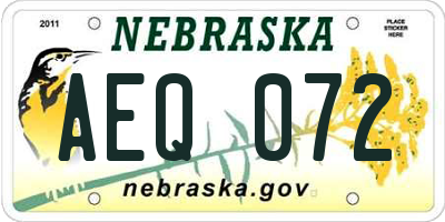 NE license plate AEQ072