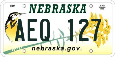 NE license plate AEQ127