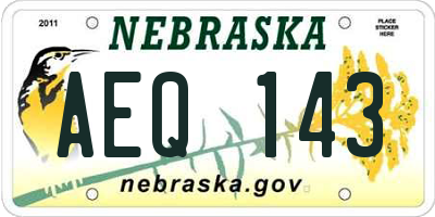 NE license plate AEQ143