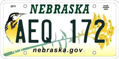 NE license plate AEQ172