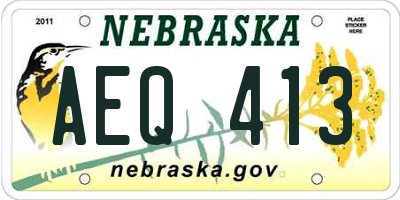 NE license plate AEQ413