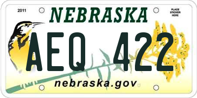 NE license plate AEQ422