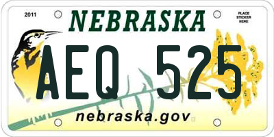 NE license plate AEQ525