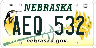 NE license plate AEQ532