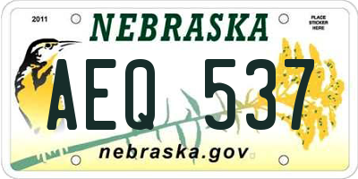 NE license plate AEQ537
