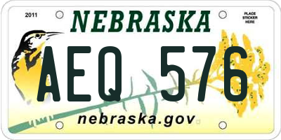 NE license plate AEQ576