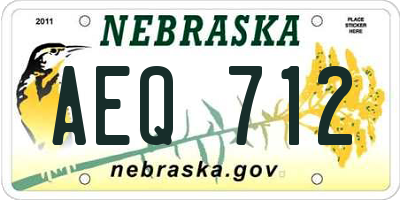 NE license plate AEQ712
