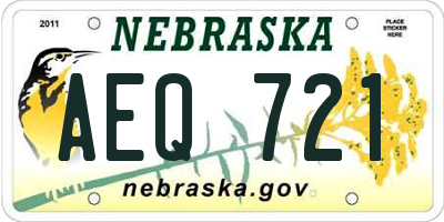 NE license plate AEQ721