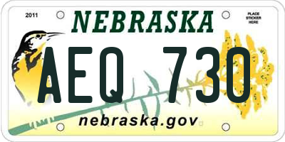 NE license plate AEQ730