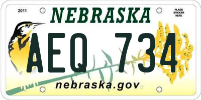 NE license plate AEQ734