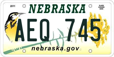 NE license plate AEQ745
