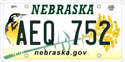 NE license plate AEQ752