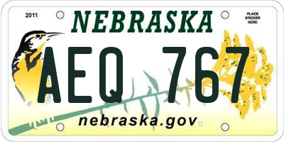 NE license plate AEQ767