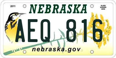 NE license plate AEQ816