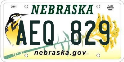 NE license plate AEQ829