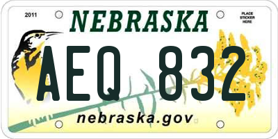 NE license plate AEQ832