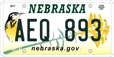 NE license plate AEQ893