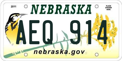NE license plate AEQ914