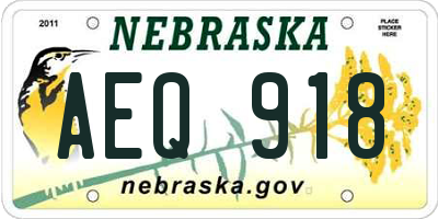 NE license plate AEQ918
