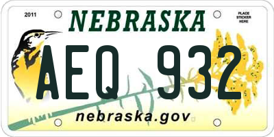 NE license plate AEQ932