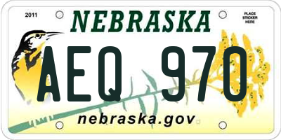 NE license plate AEQ970