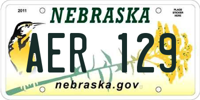NE license plate AER129