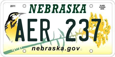 NE license plate AER237