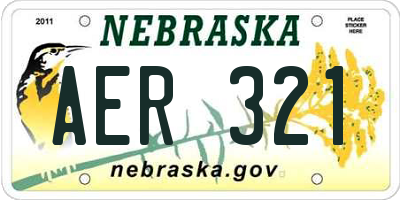 NE license plate AER321