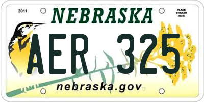 NE license plate AER325