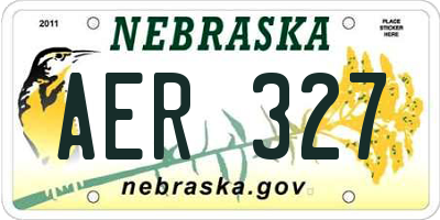 NE license plate AER327