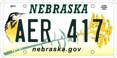 NE license plate AER417