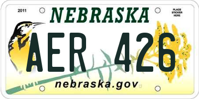 NE license plate AER426