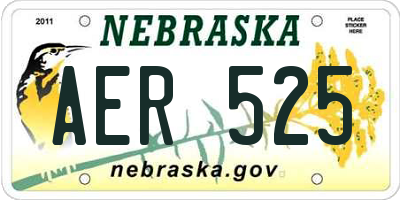 NE license plate AER525