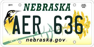 NE license plate AER636
