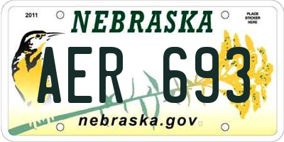 NE license plate AER693