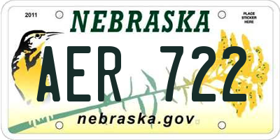NE license plate AER722
