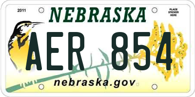 NE license plate AER854