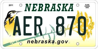 NE license plate AER870
