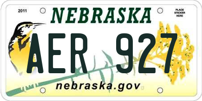 NE license plate AER927