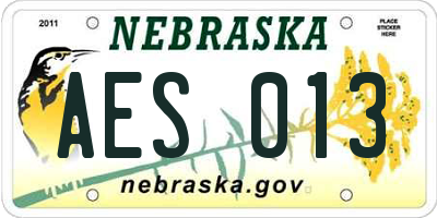NE license plate AES013
