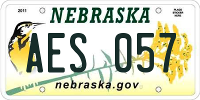 NE license plate AES057
