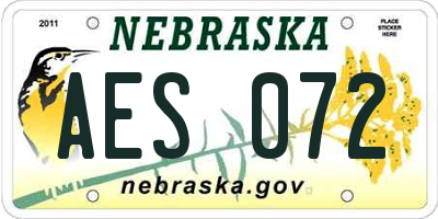 NE license plate AES072