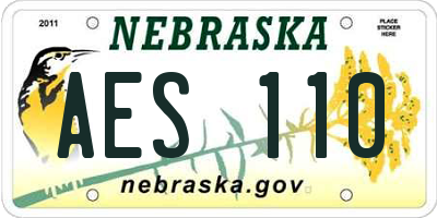 NE license plate AES110